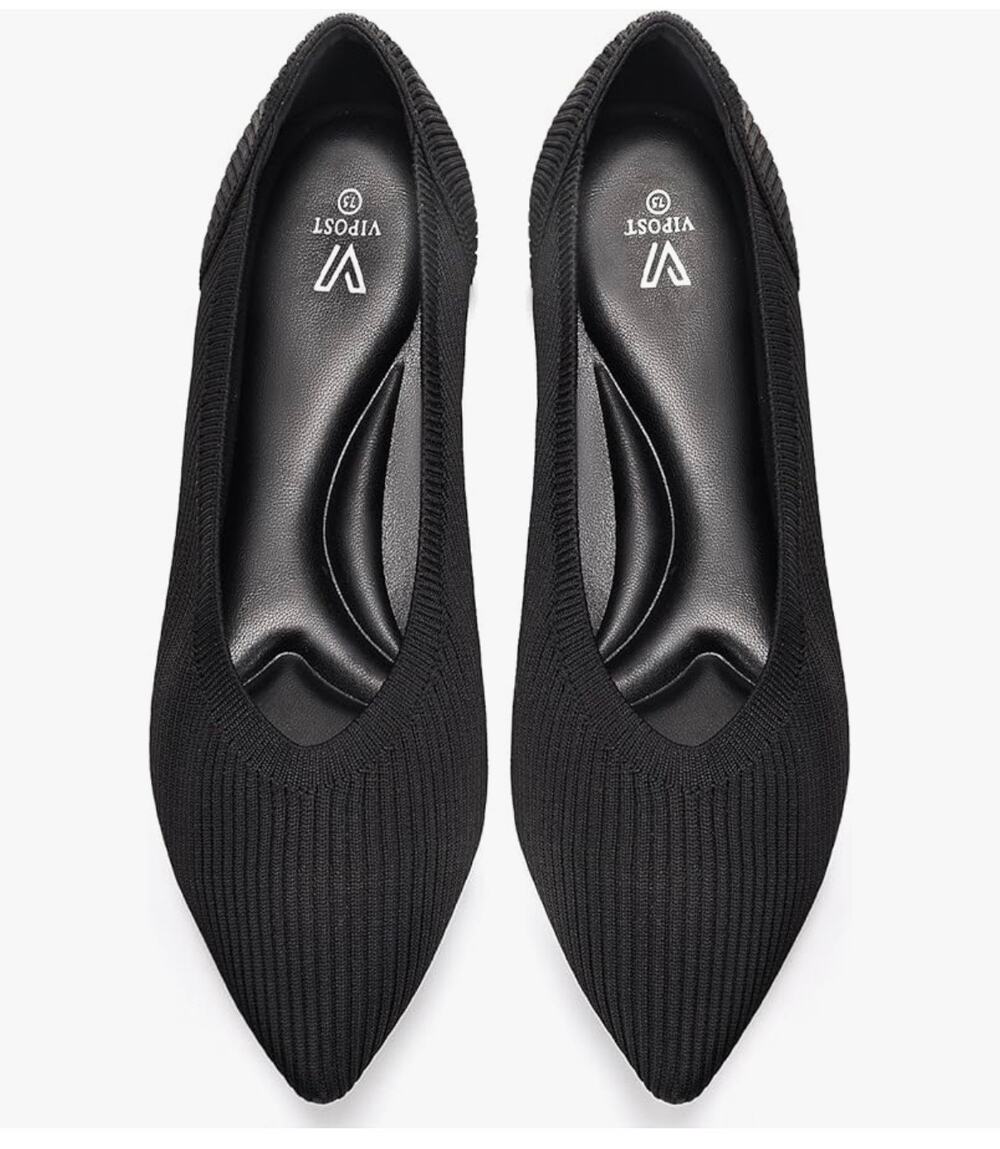 Vipost Knit Ballet Flats for Women Pointed Toe